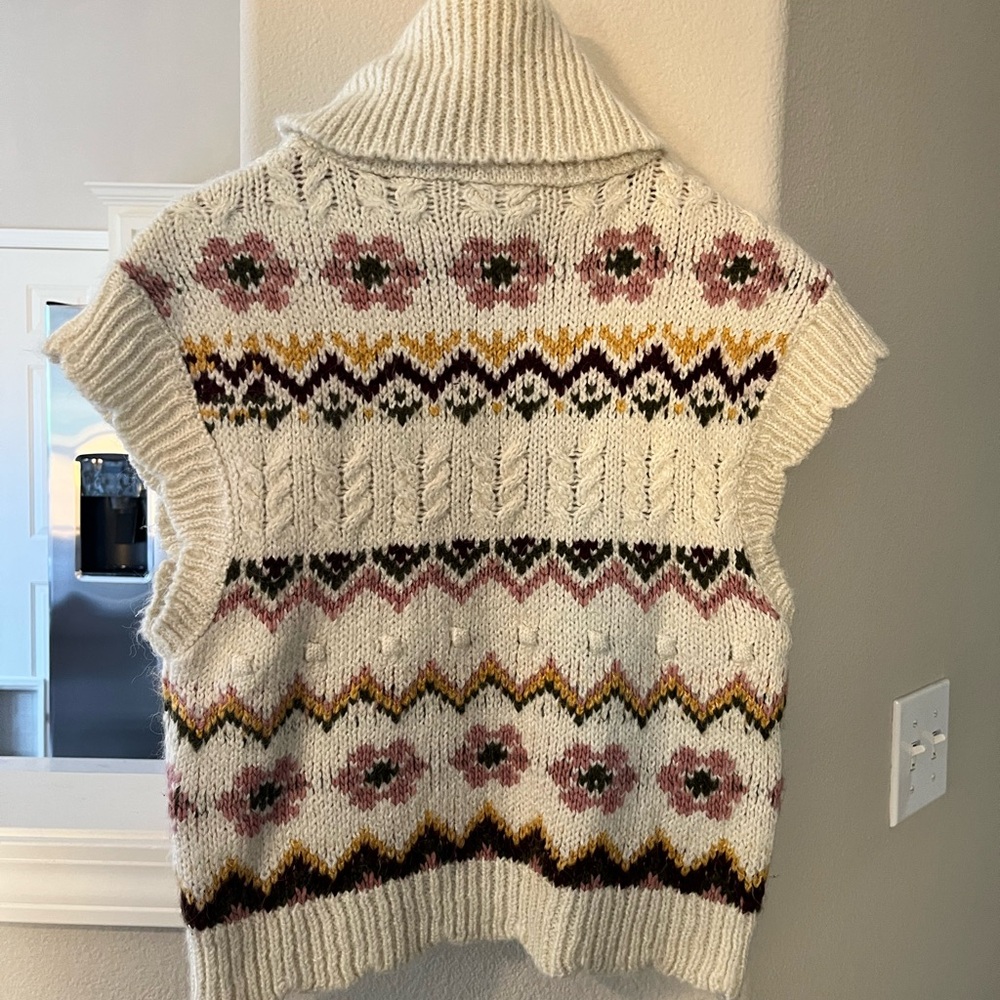 Mango Multicolor Patterned Cowl Neck Sweater - image 4